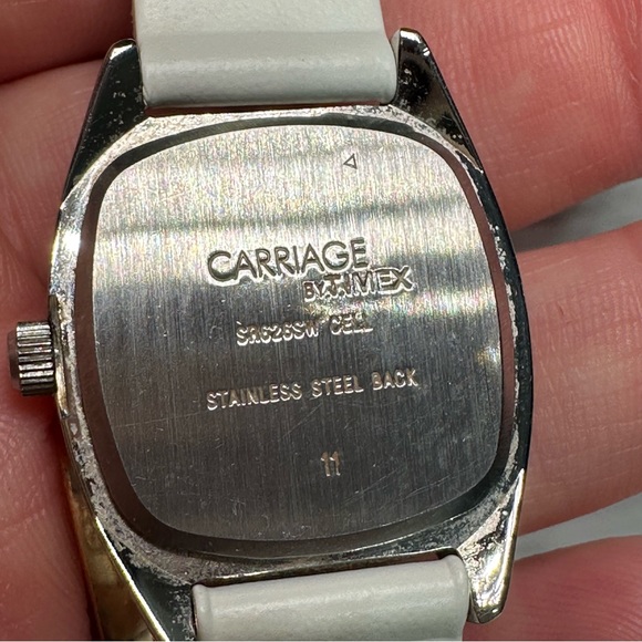 Carriage by timex white leather watch band - Picture 6 of 13